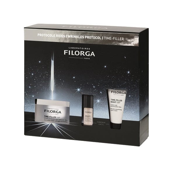 FILORGA XMAS COFFRET TIME FILLER 5XP 2025 1 TIME FILLER 5XP CREMA 50 ML + 1 TIME FILLER INTENSIVE 5XP 5 ML + 1 TIME FILLER NIGHT 5XP 15 ML - Farmadott.it