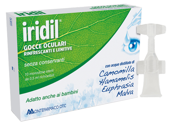 GOCCE OCULARI IRIDIL 10 AMPOLLE MONODOSE RICHIUDIBILI 0,5 ML - Farmadott.it