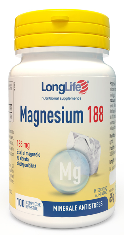LONGLIFE MAGNESIUM 188 100 COMPRESSE RIVESTITE DA 6,5 G - Farmadott.it