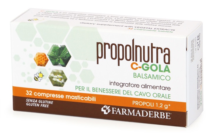 PROPOLNUTRA C GOLA BALSAMICO 32 COMPRESSE MASTICABILI - Farmadott.it