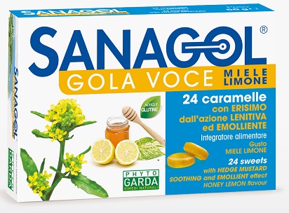 SANAGOL GOLA VOCE MIELE LIMONE 24 CARAMELLE - Farmadott.it