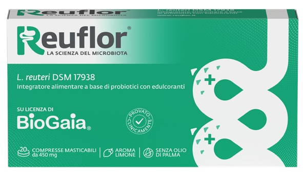 REUFLOR 20 COMPRESSE MASTICABILI AROMA LIMONE - Farmadott.it