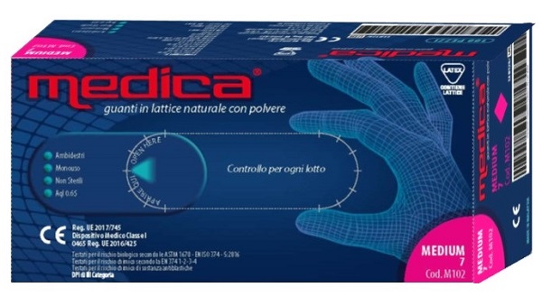 MEDICA GUANTO LATTICE N/STERILE CON POLVERE DM MISURA M 100 PEZZI - Farmadott.it