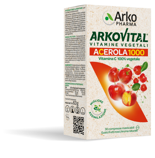 ARKOVITAL ACEROLA 1000 30 COMPRESSE MASTICABILI - Farmadott.it