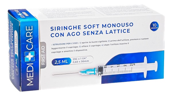 SIRINGA SOFT CAPACITA' 2,5ML AGO GAUGE 23 CONFEZIONE 10 PEZZI GAMMADIS - Farmadott.it