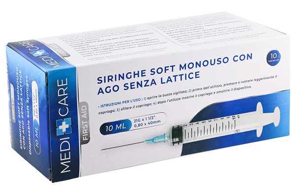 SIRINGA SOFT CAPACITA' 10ML AGO GAUGE 21 CONFEZIONE 10 PEZZI GAMMADIS - Farmadott.it