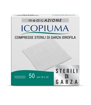 ICOPIUMA GARZA COMPRESSA IDROFILA 10X10CM 50 PEZZI - Farmadott.it