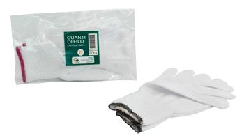 GUANTO DI FILO COTONE 100% BIANCO PER ALLERGIE DERMATOLOGICHE 8,5 1 PAIO - Farmadott.it