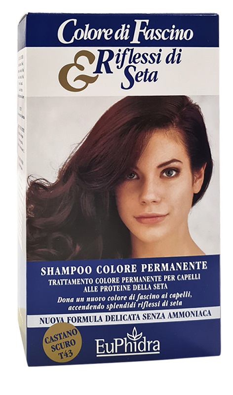 EUPHIDRA COLORE DI FASCINO & RIFLESSI DI SETA SHAMPOO COLOR PERMANENTE 43 CASTANO SCURO 120 ML - Farmadott.it