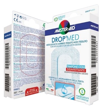 MEDICAZIONE COMPRESSA AUTOADESIVA DERMOATTIVA IPOALLERGENICA AERATA MASTER-AID DROP MED 10X12 5 PEZZI - Farmadott.it