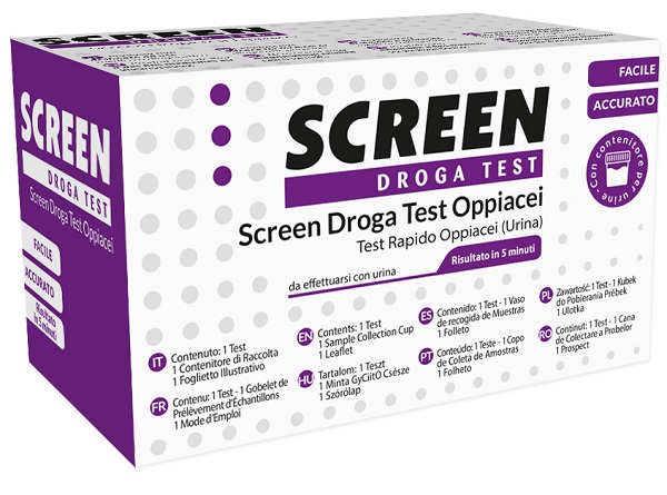 SCREEN DROGA TEST OPPIACEI TEST ANTIDROGA CON CONTENITORE URINA - Farmadott.it