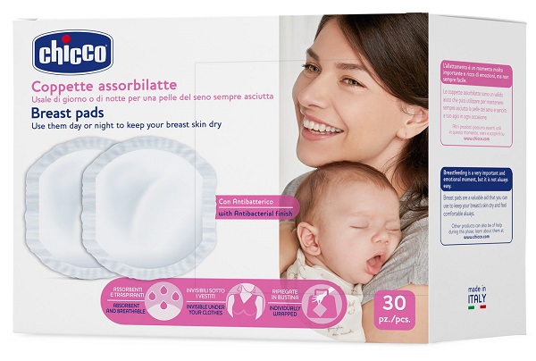 CHICCO COPPETTA ASSORBILATTE ANTIBATTERICA 30 PEZZI - Farmadott.it