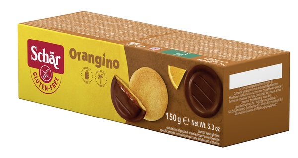 SCHAR ORANGINO BISCOTTI CON RIPIENO AL GUSTO DI ARANCIA RICOPERTI CON CIOCCOLATO 150 G - Farmadott.it