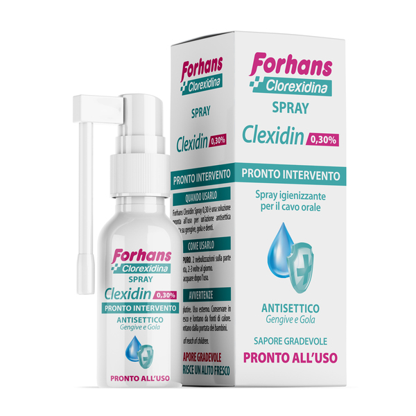 COLLUTORIO SPRAY CON CLOREXIDINA FORHANS CLEXIDIN 50ML - Farmadott.it