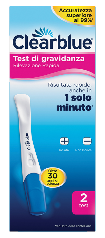TEST DI GRAVIDANZA CLEARBLUE RILEVAZIONE RAPIDA 2 PEZZI - Farmadott.it