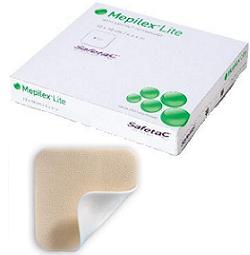 SCHIUMA DI POLIURETANO ASSORBENTE SOTTILE CON STRATO DI CONTATTO IN SILICONE MORBIDO MEPILEX LITE 15X15 5 PEZZI - Farmadott.it