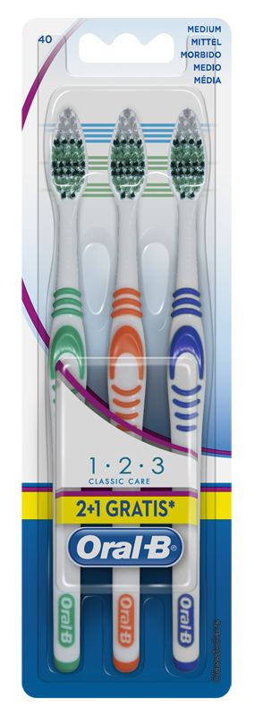 ORALB 123 CLASSIC CARE SPAZZOLINO MANUALE 3 PEZZI - Farmadott.it