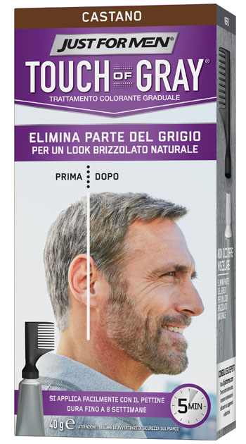 JUST FOR MEN TOUCH OF GRAY CASTANO 40 G - Farmadott.it