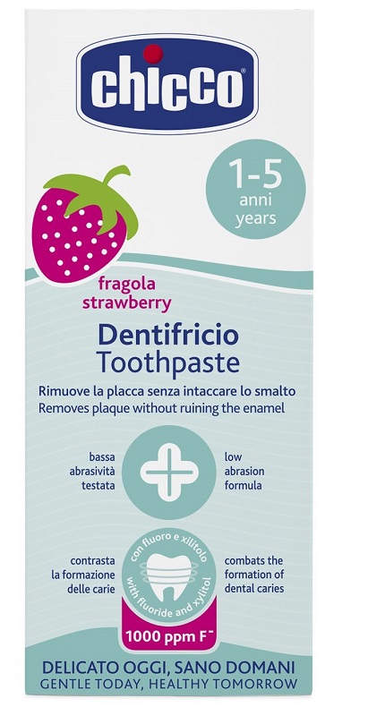 CHICCO DENTIFRICIO FRAGOLA 50 ML 12M+ CON FLUORO - Farmadott.it