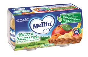 MELLIN OMOGENEIZZATO ALBICOCCA BANANA MELA 100 G 2 PEZZI - Farmadott.it