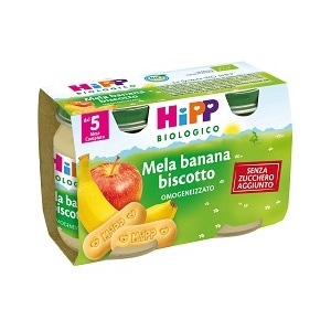 HIPP BIO OMOGENEIZZATO MELA BANANA BISCOTTO 2X125 G - Farmadott.it