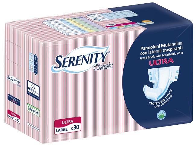 PANNOLONE A MUTANDINA SERENITY CLASSIC ULTRA ALOE LARGE 30 PEZZI - Farmadott.it