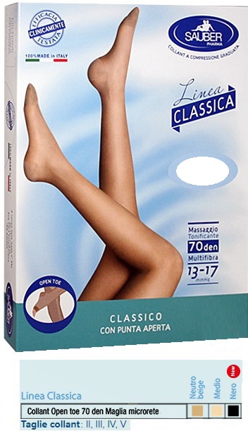 SAUBER COLLANT OPEN TOE MAGLIA MICRORETE 70 DEN COLORE NEUTRO BEIGE 5 LINEA CLASSICA - Farmadott.it