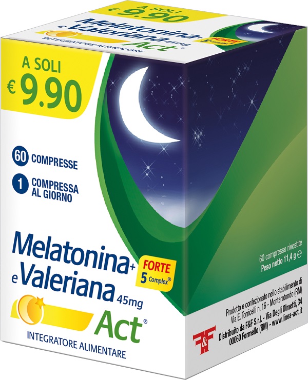 MELATONINA+FORTE 5 COMPLEX E VALERIANA ACT 60 COMPRESSE - Farmadott.it