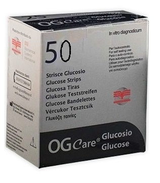 STRISCE MISURAZIONE GLICEMIA OGCARE 50 PEZZI - Farmadott.it