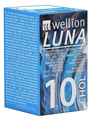 WELLION LUNA 10 STRIPS STRISCE PER MISURAZIONE COLESTEROLO - Farmadott.it