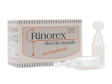 FIALA PER DOCCIA NASALE RINOREX BICARBONATO 15 FIALE 5 ML - Farmadott.it