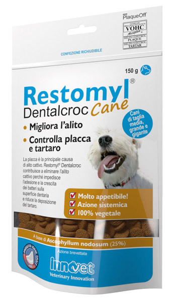 RESTOMYL DENTALCROC CANI TAGLIA MEDIA GRANDE E GIGANTE BUSTA 150 G - Farmadott.it