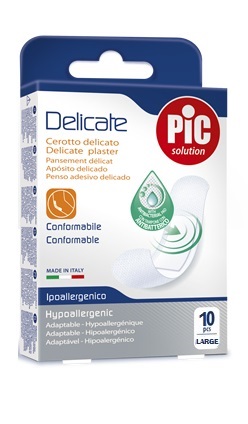 CEROTTO PIC DELICATE 25X72 MM ANTIBATTERICO 10 PEZZI - Farmadott.it