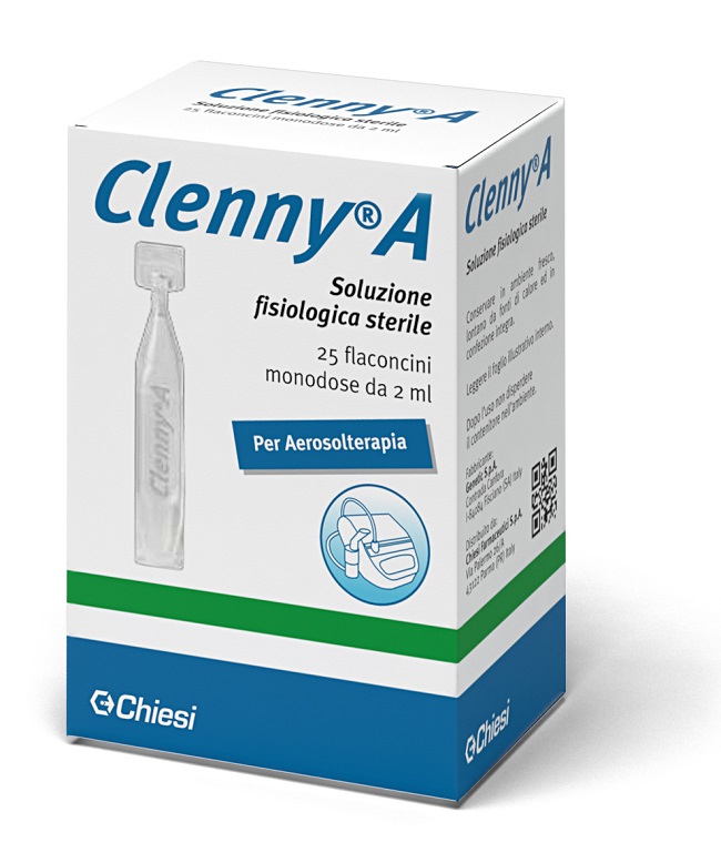 CLENNY A SOLUZIONE FISIOLOGICA STERILE PER AEROSOLTERAPIA 25 FLACONCINI MONODOSE DA 2 ML - Farmadott.it
