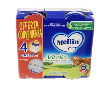 MELLIN OMOGENEIZZATO VITELLO 4 PEZZI X 80 G - Farmadott.it