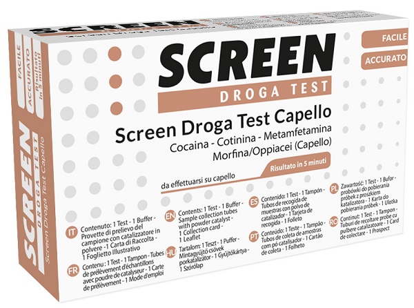 SCREEN DROGA TEST 4 SOSTANZE TRAMITE CAPELLI TEST ANTIDROGA CAPELLO - Farmadott.it
