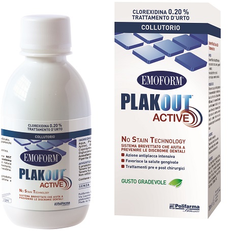 EMOFORM PLAK OUT ACTIVE CLOREXIDINA 0,20% COLLUTORIO 200 ML - Farmadott.it