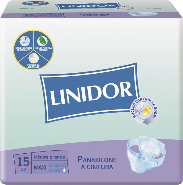 PANNOLONE LINIDOR A CINTURA MAXI MISURA GRANDE 15 PEZZI - Farmadott.it