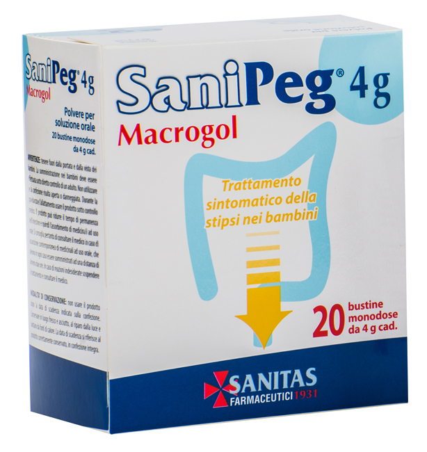 SANIPEG MACROGOL POLVERE PER SOLUZIONE ORALE 20 BUSTINE DA 4 G - Farmadott.it