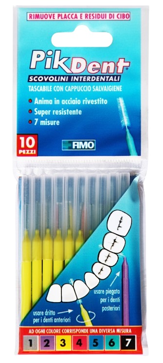 PIKDENT STUZZICOLINO 3 GIALLO 10 PEZZI - Farmadott.it