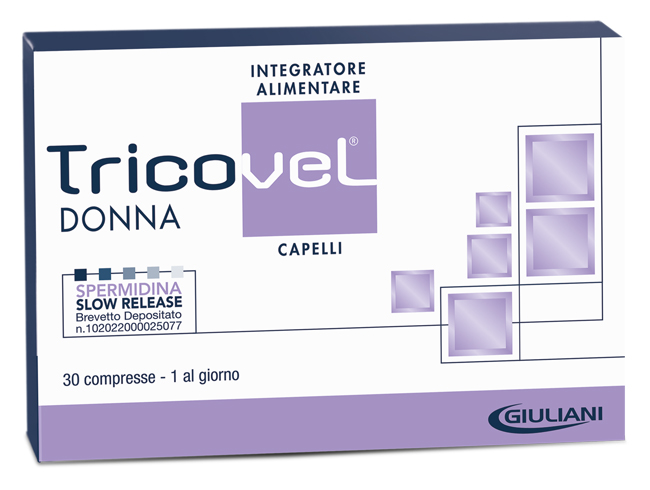 TRICOVEL DONNA INTEGRATORE ALIMENTARE CON NUTRIENTI SPECIFICI PER CAPELLI 30 COMPRESSE - Farmadott.it