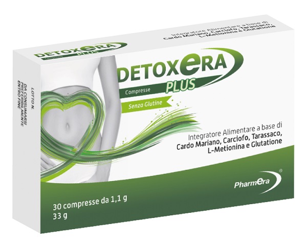 DETOXERA PLUS INTEGRATORE ALIMENTARE PER STIPSI E TRANSITO INTESTINALE 30 COMPRESSE - Farmadott.it
