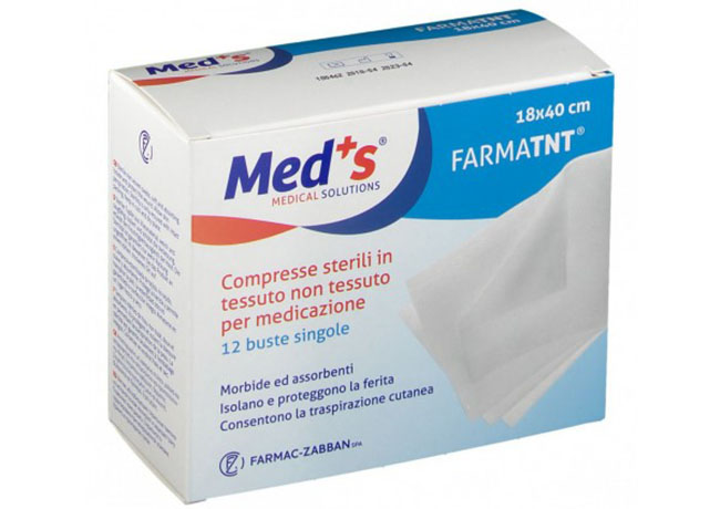 GARZA COMPRESSA MEDS TESSUTO NON TESSUTO 18X40CM 12 PEZZI - Farmadott.it