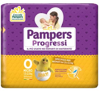 PAMPERS PROGRESSI MICRO PANNOLINI PER BAMBINI 24 PEZZI - Farmadott.it