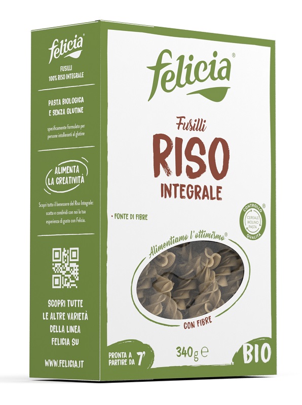 FELICIA BIO RISO INTEGRALE FUSILLI 340 G - Farmadott.it