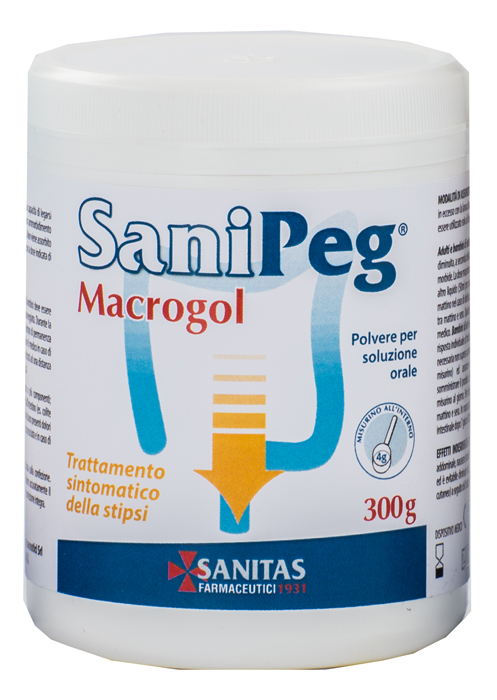 SANIPEG MACROGOL POLVERE PER SOLUZIONE ORALE BARATTOLO 300 G - Farmadott.it