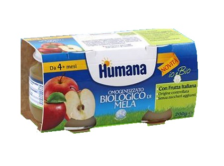 HUMANA OMOGENEIZZATO MELA BIO 2 VASETTI 100G - Farmadott.it