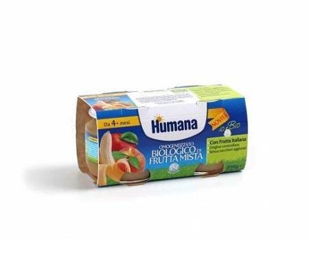 HUMANA OMOGENEIZZATO FRUTTA MISTA BIO 2 VASETTI 100 G - Farmadott.it
