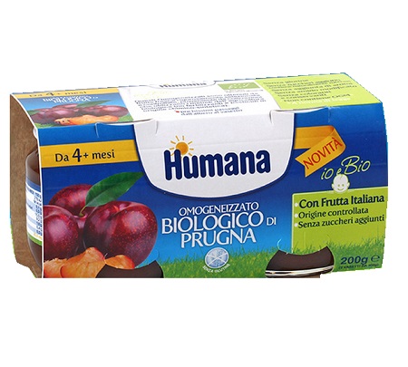 HUMANA OMOGENEIZZATO PRUGNA BIO 2 VASETTI 100 G - Farmadott.it