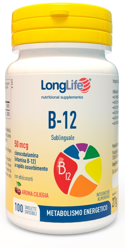 LONGLIFE B12 50MCG SUBLINGUALE 100 TAVOLETTE - Farmadott.it